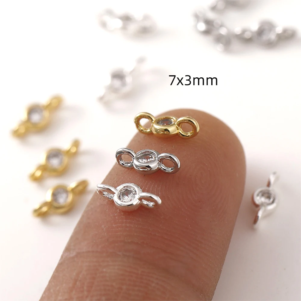 20 Pieces Brass Plated with 14k Gold Inlaid Zircon with Hanging Spacer Beads DIY Jewelry Making Necklace Bracelet Accessory