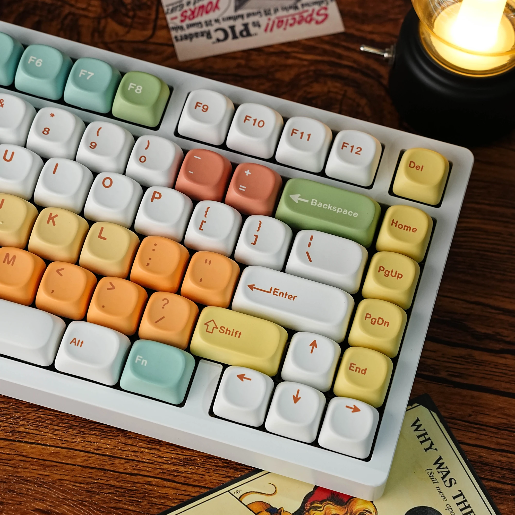 Klawisze PBT Moa Candy House 7U Alice Layout, zestaw klawiszy przestrzennych, kompatybilne z ANSI, rosyjskim, koreańskim, ISO, hiszpańskim, niemieckim, francuskim, ABN. — zdjęcie produktu 5