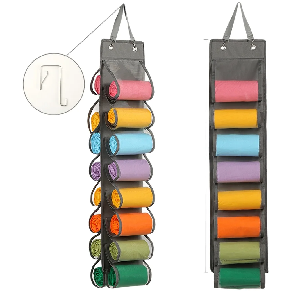 16-Grid Hanging For Clothes Organizer with Dual-Side Layout for Efficient Use of Vertical Space in Closets or Bedrooms