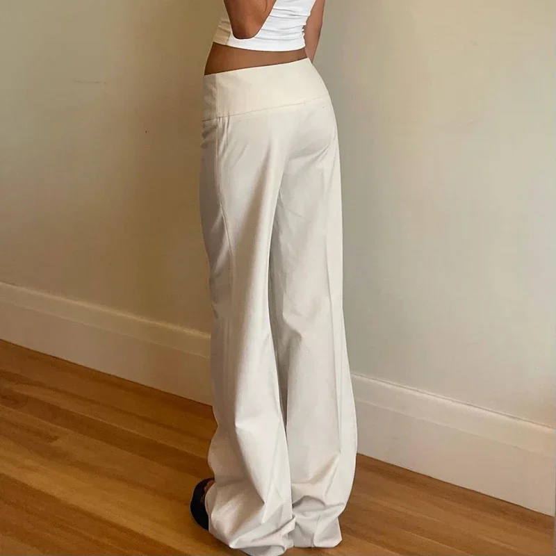 Fashion Solid Loose Casual Women Long Pants Simple Basic All-Match Office Lady Style Bottoms