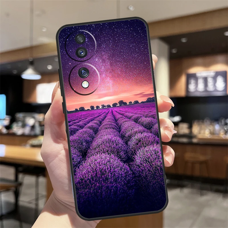 Lavender Purple Flowers For Huawei Honor 70 50 X7 X8 X9a P20 P40 P30 Lite P50 Mate 50 Pro P Smart Z 2021 Back Case