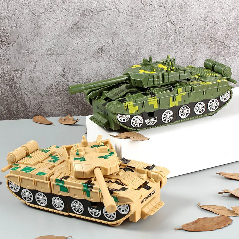 Zabawka dla dzieci Samochód Pojazd Konwersyjny Tank Wojskowy Kreatywny Zabawka Inercyjna Pojazd Konwersyjny Jednym Przyciskiem Pojazd Pancerny Figurka Akcji Model