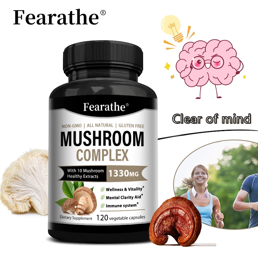 

Капсулы с комплексом грибов: Ежовик гребенчатый, Рейши, Кордицепс, Шиитаке - для улучшения памяти, концентрации внимания, снятия стресса и поддержки иммунитета