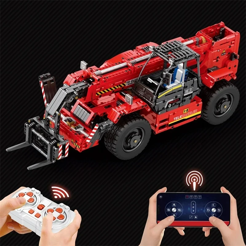2260PCS Telescopic Forklift Building Blocks City Engineering Vehicle Remote Control Car Model Bricks Kids DIY Toy Birthday Gifts