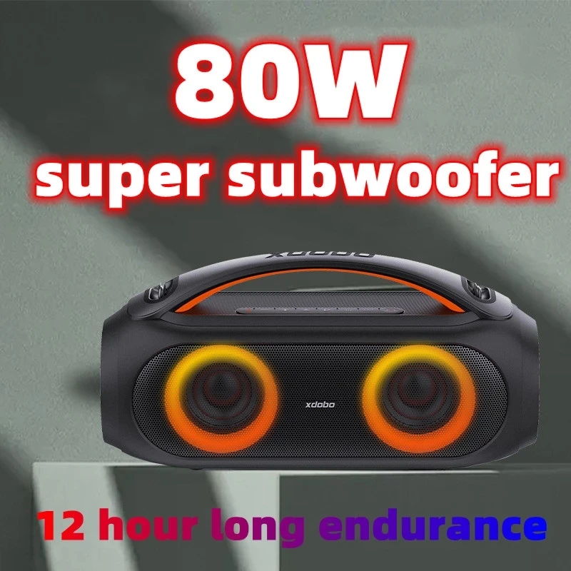 XDOBO VIBE PLUS كاريوكي 80 واط سمّاعات بلوتوث محمولة TWS RGB أضواء مضخم صوت لاسلكي دعم راديو FM التخييم في الهواء الطلق الصوت
