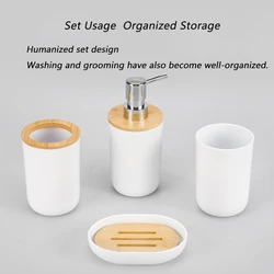 Fashionable Bathroom Bamboo and Wood Kit Nordic Toilet Supplies Bathroom Supplies Storage Set Bathroom Four Piece Set