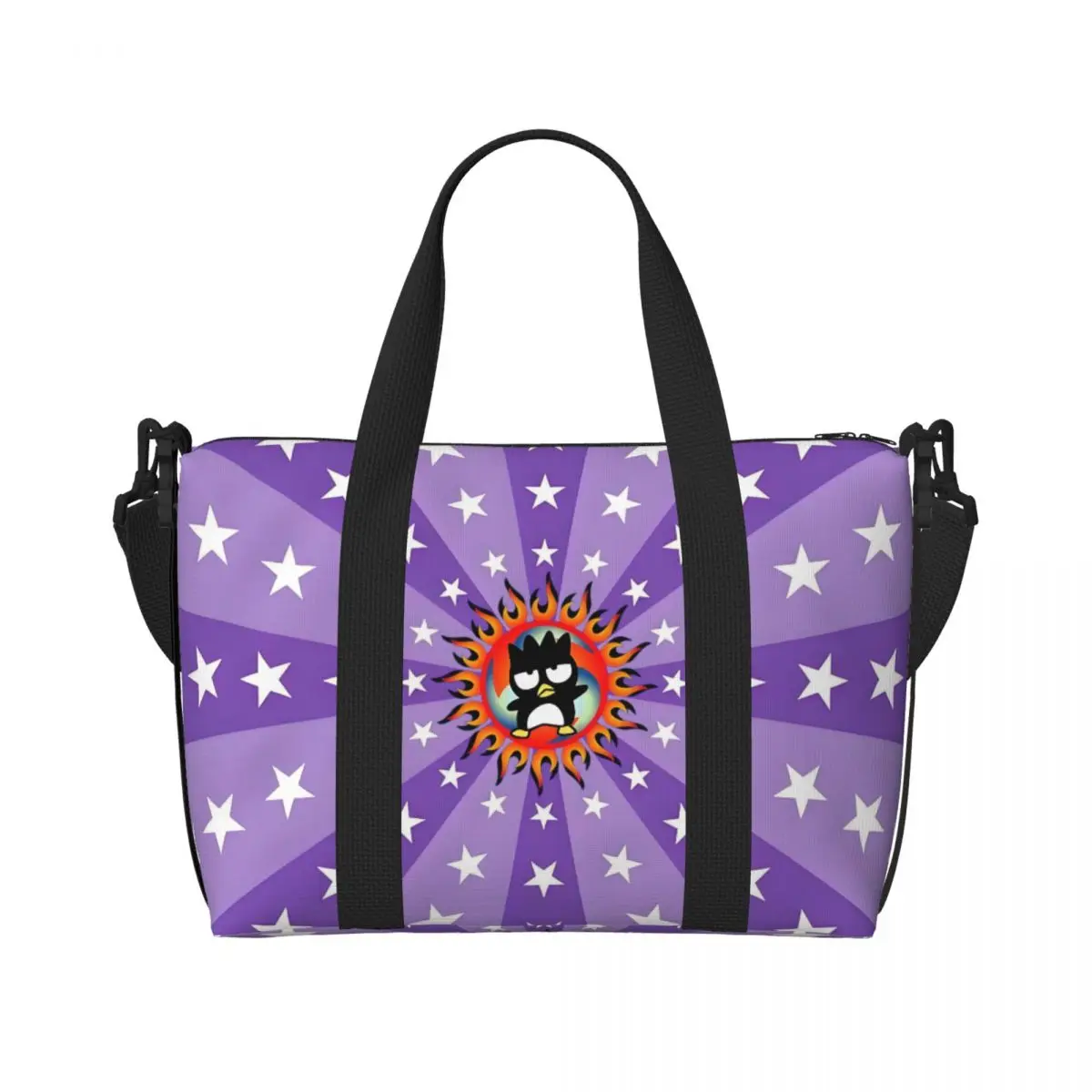 

Пляжная большая сумка Sanrio Badtz Maru на заказ для женщин, аниме Kawaii Penguin, мультяшные пляжные дорожные сумки с большим отделением для спортзала