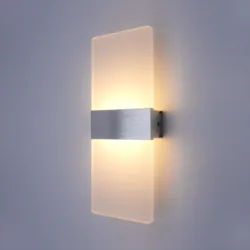 Lâmpada de parede minimalista moderna, luz de parede LED interna, fio rígido acrílico de alumínio, arandelas de escada de corredor de sala de estar de quarto