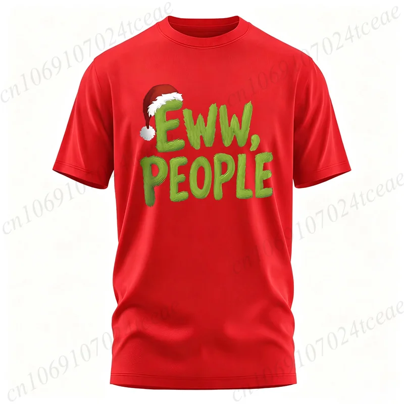 Herren Damen Vintage-Kleidung Eww People Lustiger Slogan-Print T-Shirt Weihnachts-Grafik-T-Shirts Kurzarm-T-Shirts Xmas-Geschenk – Detail 5