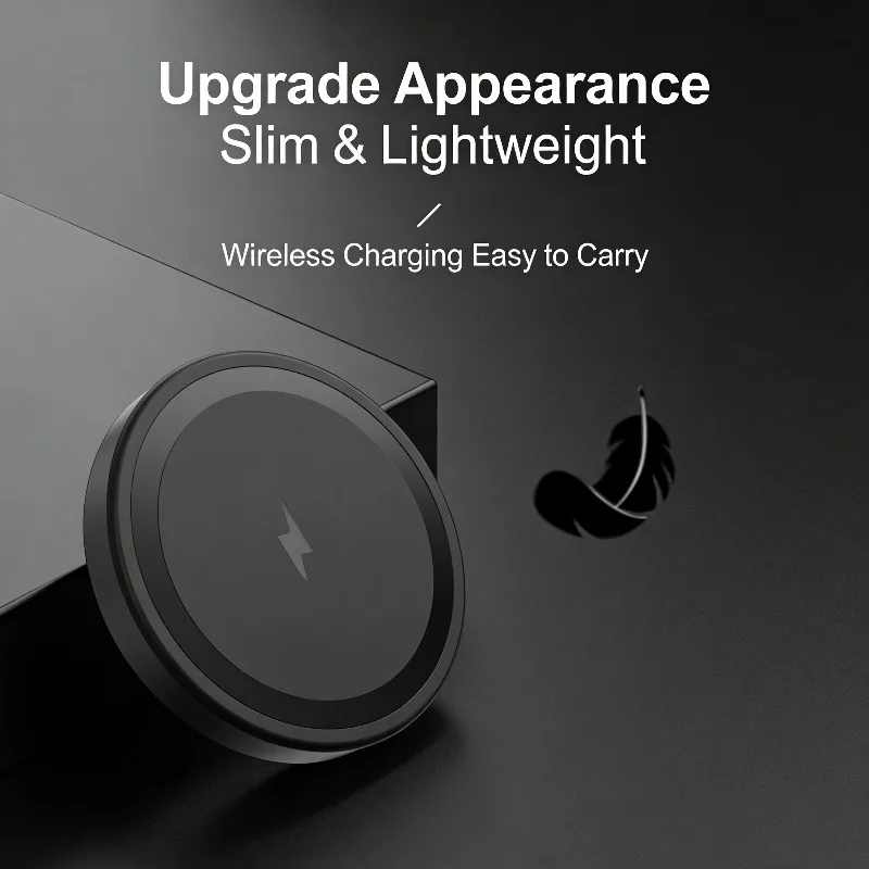 Slim Lightweight Wireless Charging Pad Portable Wireless Charger Fast Charging Compatible For iPhone Samsung Android Smartphones