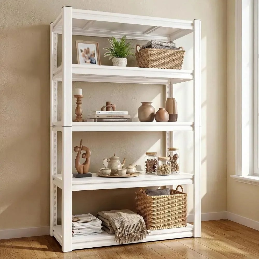 

Garage Shelving, 72" H Storage Shelves, 2000LBS Metal Shelving Heavy Duty, White Shelves Metal Shel or Closet Pantry Kitchen 72"