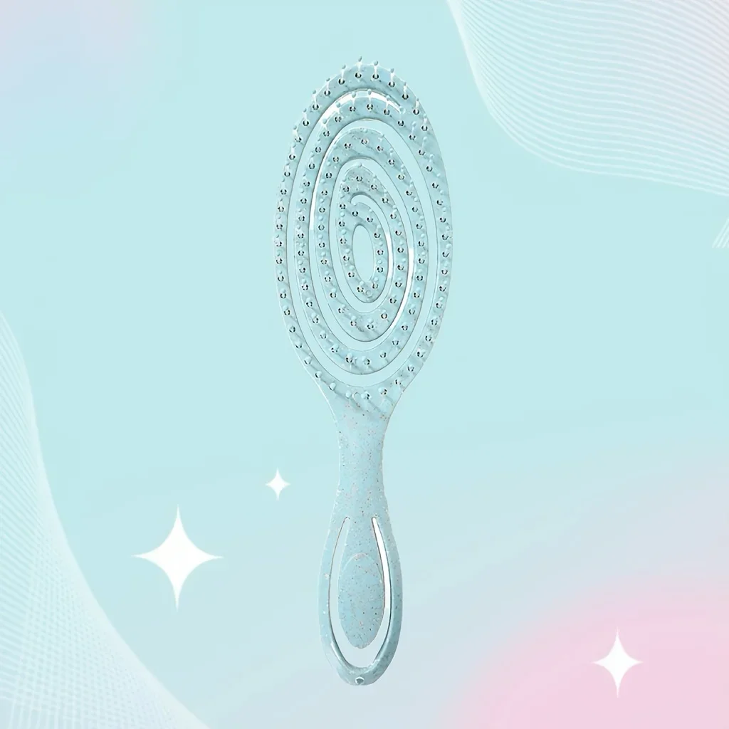 ソフトナイロン毛スパイラルヘアブラシ - ウェーブヘアとストレートヘア用のベントブラシ、ウェット＆ドライ両用、ヘアブラシ