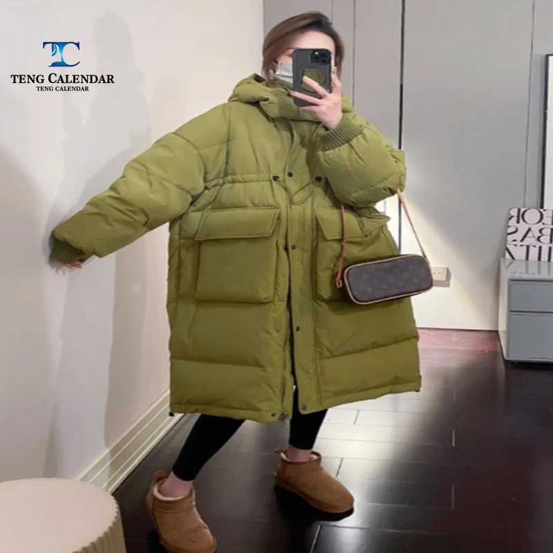 

Winter Down Jacket, Korean Loose and Versatile Thick Medium To Long White Duck Down Jacket, Women's 2024 New Model