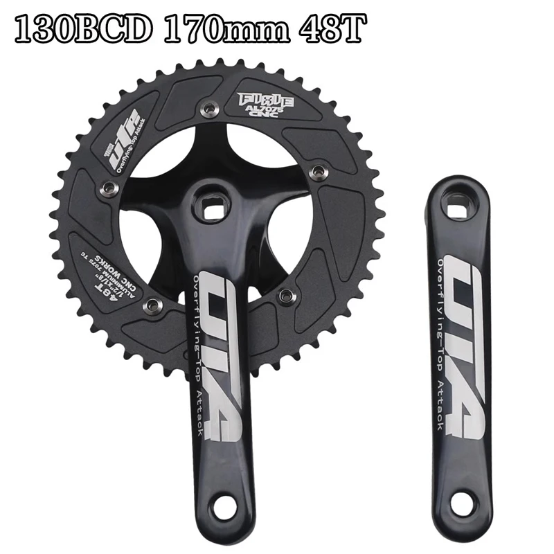 

48T 170MM Crank Folding Bicycle Crankset Bicycle Crank Sprocket Single Speed ​​Crankset BCD 130MM For Fixed Gears