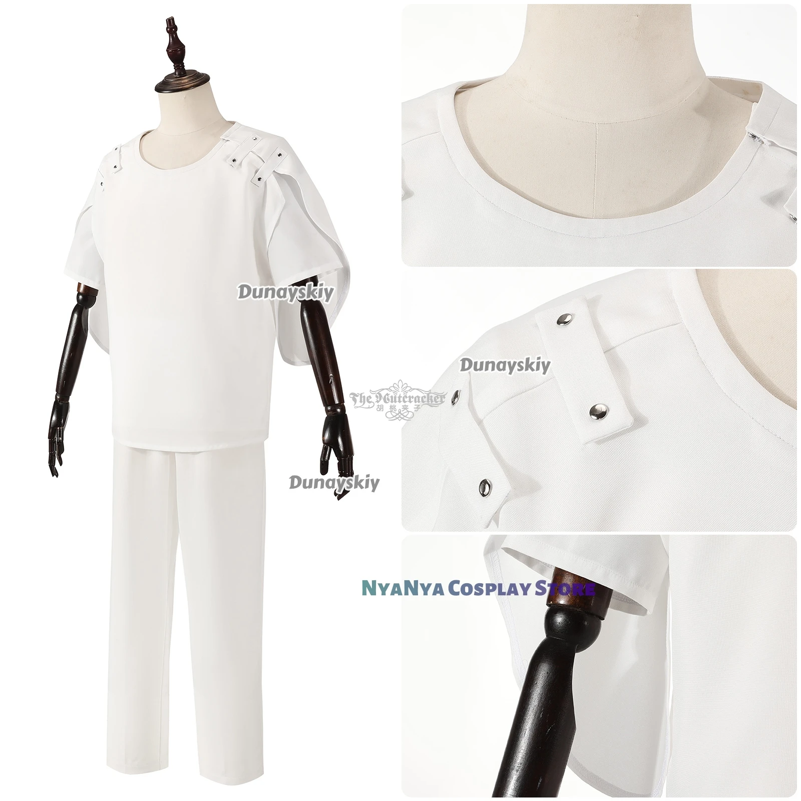 ชุดคอสเพลย์เอเลี่ยนอนิเมะ ชุดแสดงบนเวที สีขาวทั้งเสื้อและกางเกง สำหรับผู้ชาย ชุดแฟนซีสำหรับเล่นบทบาทสมมติ ชุดแฟนซีสำหรับงานฮาโลวีนและงานคาร์นิวัล สำหรับผู้ชาย รุ่นใหม่