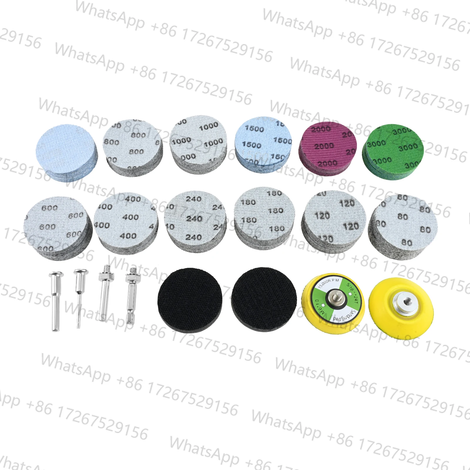 240Pcs/kit 2 Inch 80-5000 Grit Wet Dry Sanding Discs Hook & Loop Sandpaper w/ 1/4