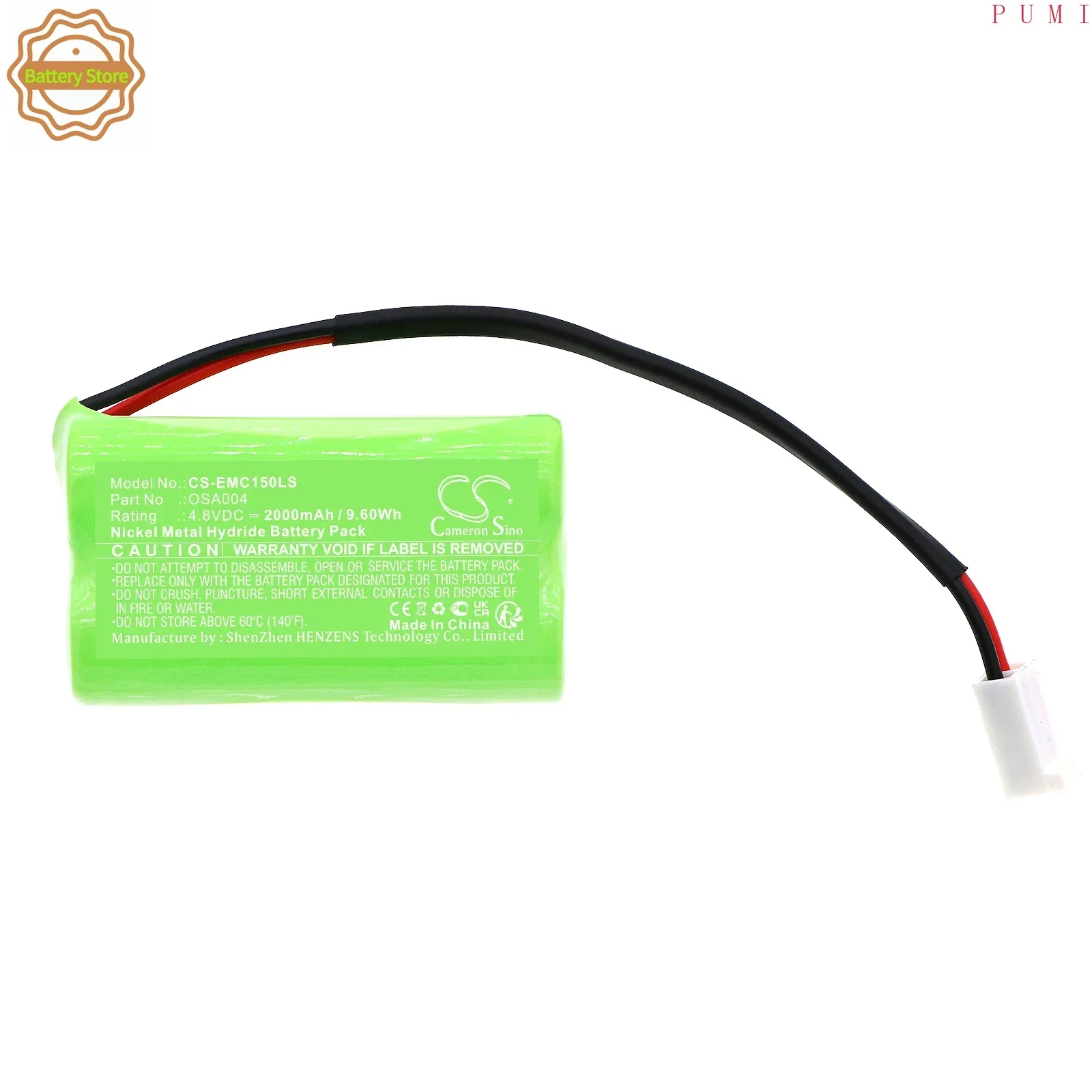 CS Replacement Battery for PowerSonic,Astralite,OSI,Saft,Day-Brite A150321 PN: 2000mAh / 9.6Wh