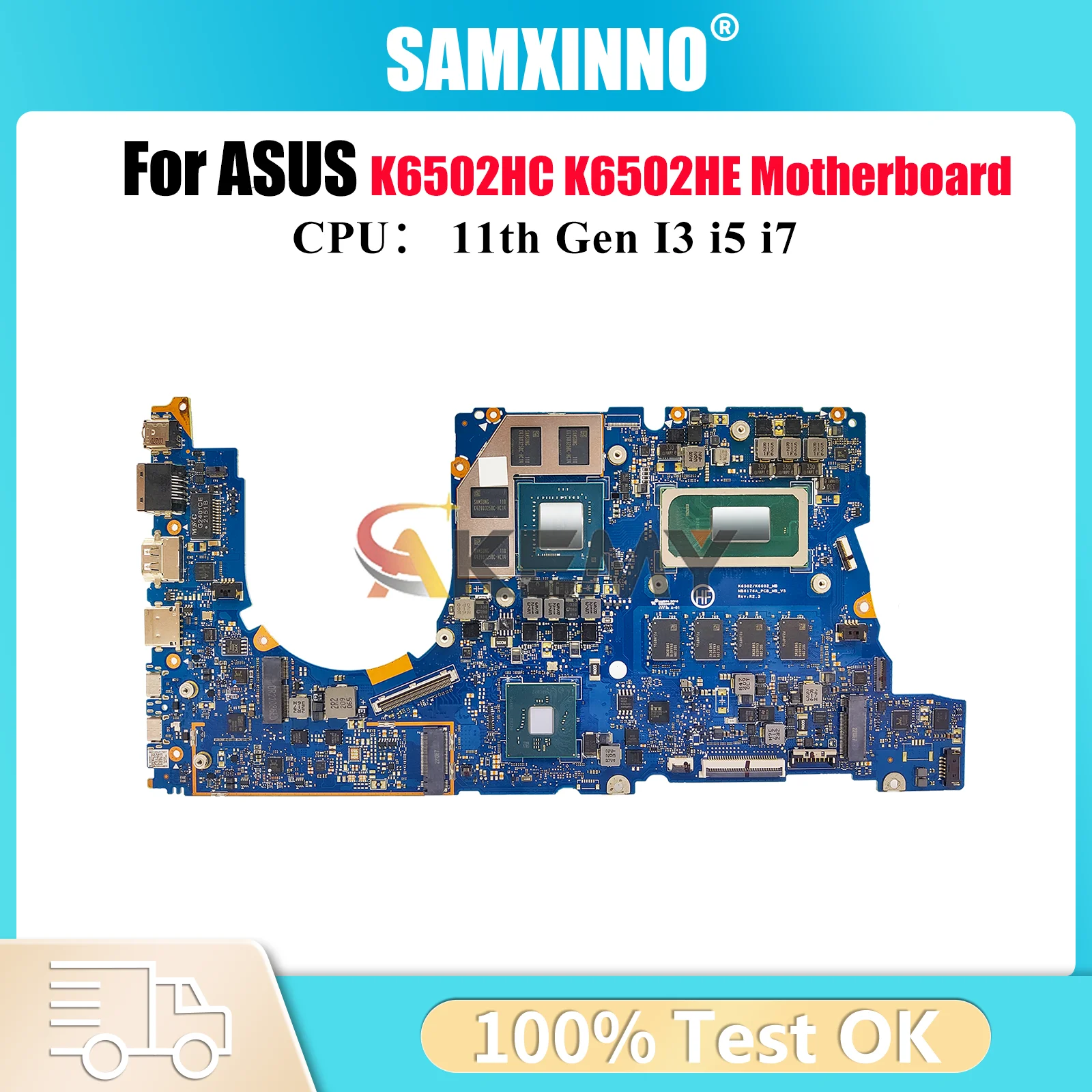 

K6502HC Laptop Motherboard For ASUS TUF Gaming K6502HE K6502HC K6502H Mainboard With 11th Gen I3 i5 i7 CPU 100% tests fast ship
