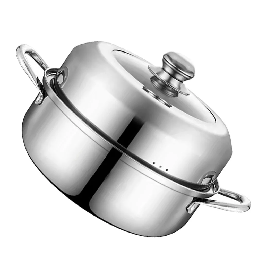 

1Pcs Stainless Steel Soup Pot Multifunctional Steam Pot Large Capacity Foldable Steamer Suitable for Induction Cooker Gas Stove