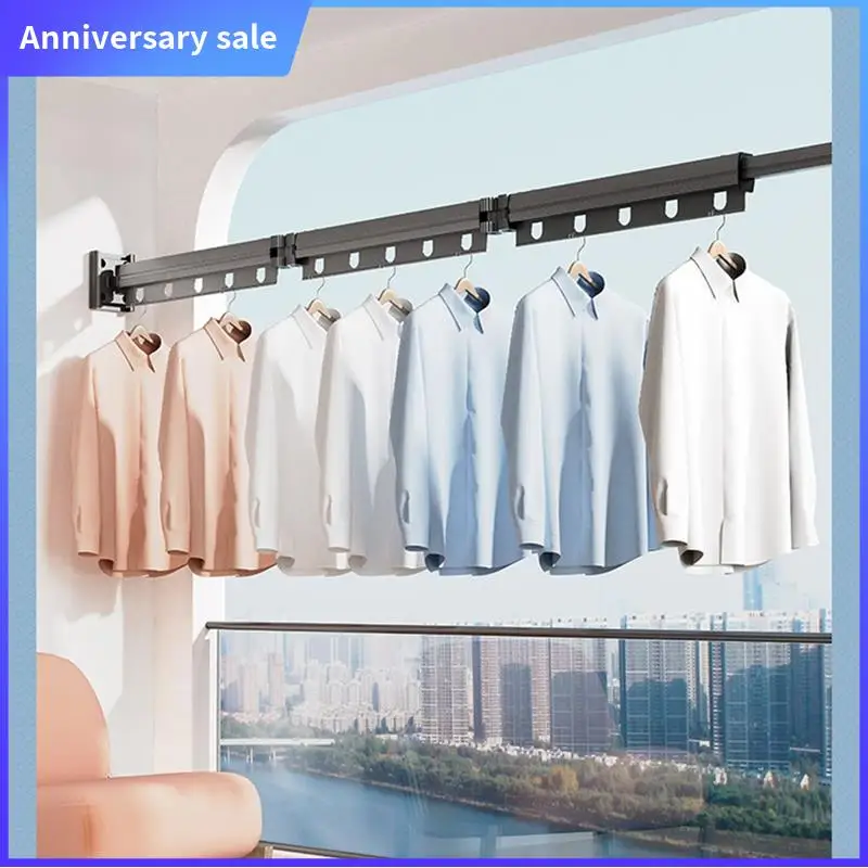 

LUCK-Retractable Clothes Drying Rack Clothes Drying Rack Foldable Retractable Wall Mounted Space Saver Clothes Hanger Rack