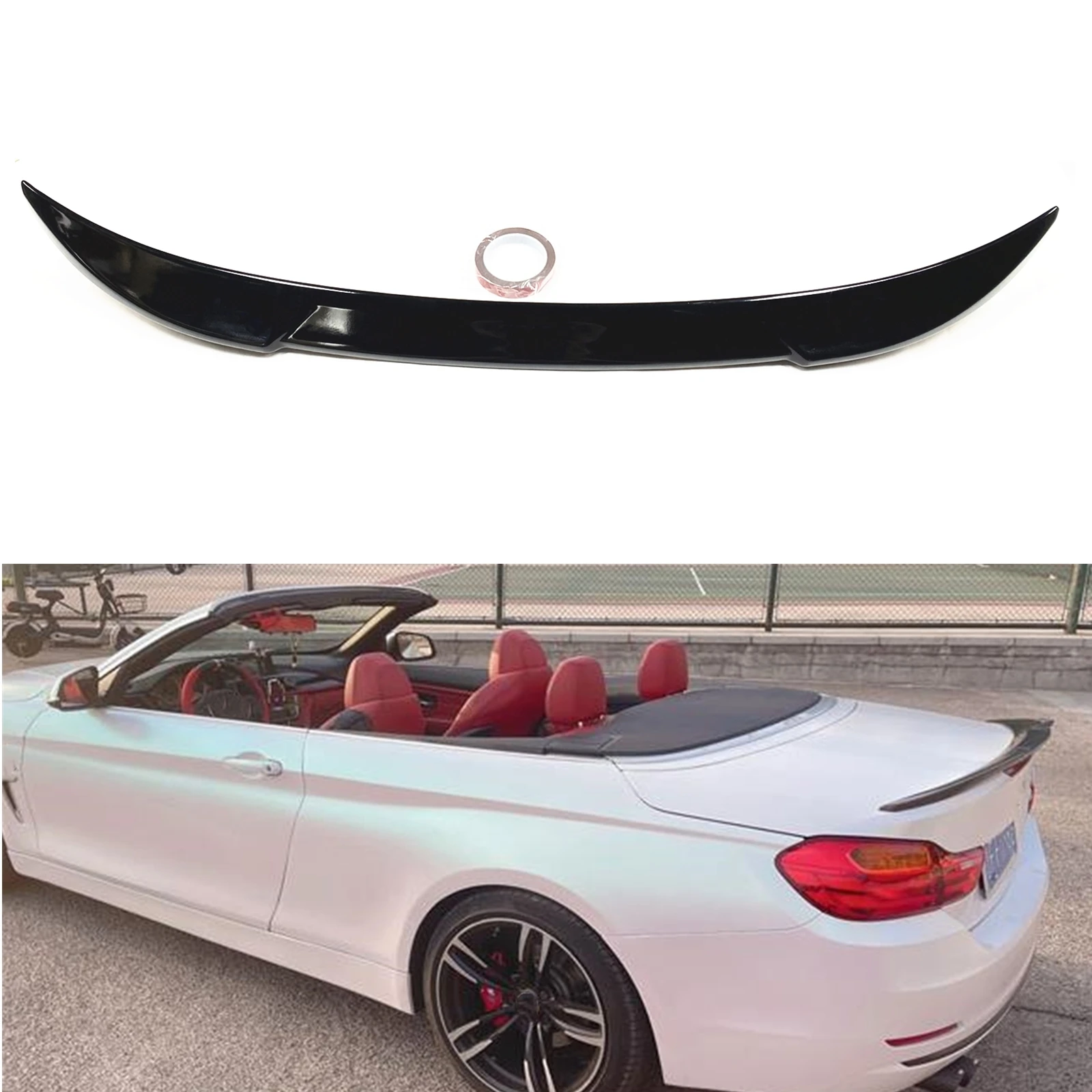 

M4 Style Rear Spoiler Wing For BMW 4 Series F33 F83 Convertible 2014-2020 2 Door Gloss Black Car Trunk Decklid Flap Splitter Lip