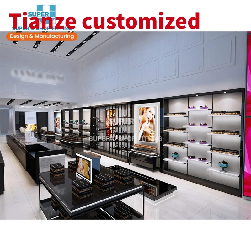 (customized)Luxury Wooden Retail Chocolate Display Furniture Chocolate Store Design Desserts Nuts Food Custom Chocolate Showcase