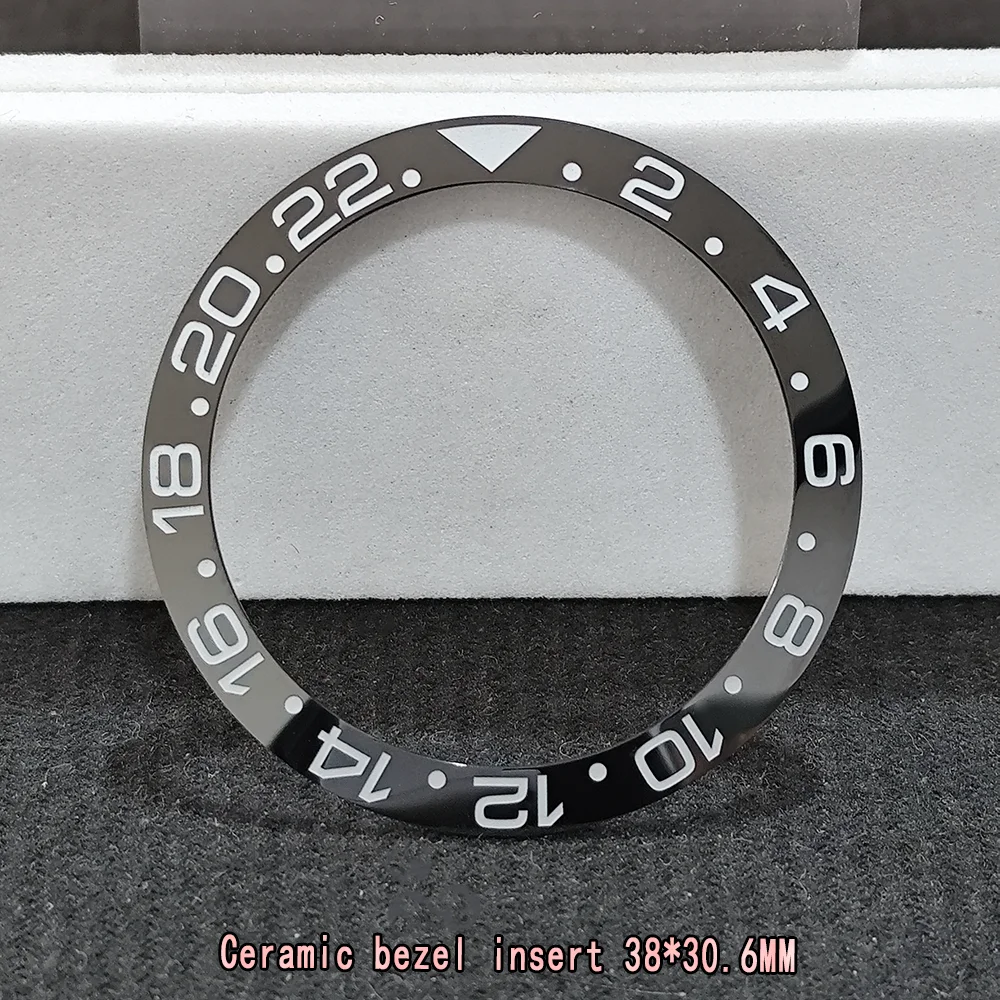 Inclinazione 38 * 30,6 mm lunetta per orologio in ceramica GMT e inserti per orologi subacquei adatti per 40 mm sostituzione di accessori Fashionistas