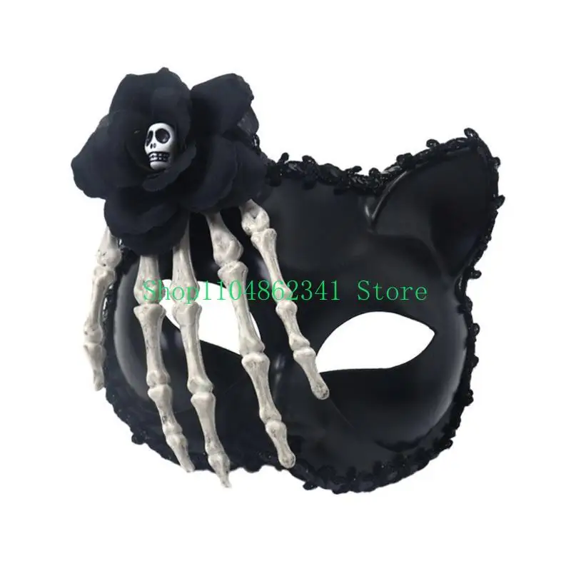 5asd Half Face Mask for Women Man Foxes Mask Masquerade Mask Rose Skeletons Mask Evening Proms Mask Halloween Party Mask
