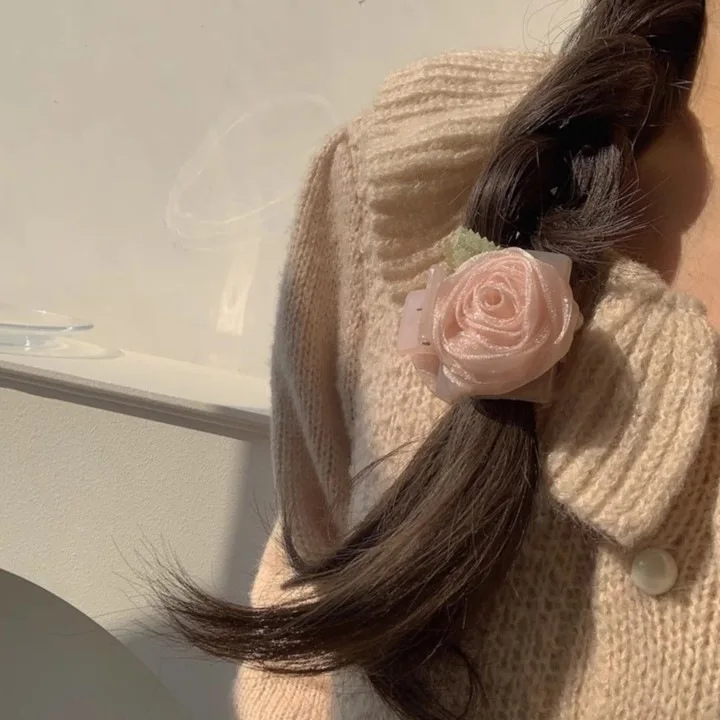 Pink Rose Grab Clip Spring New Updo Shark Clip Hair Headpiece