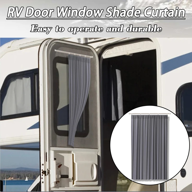 

RV Door Window Shade Curtain Cover with Rail Sunshade Privacy Screen Window Cover for Campers Motorhome Accessories