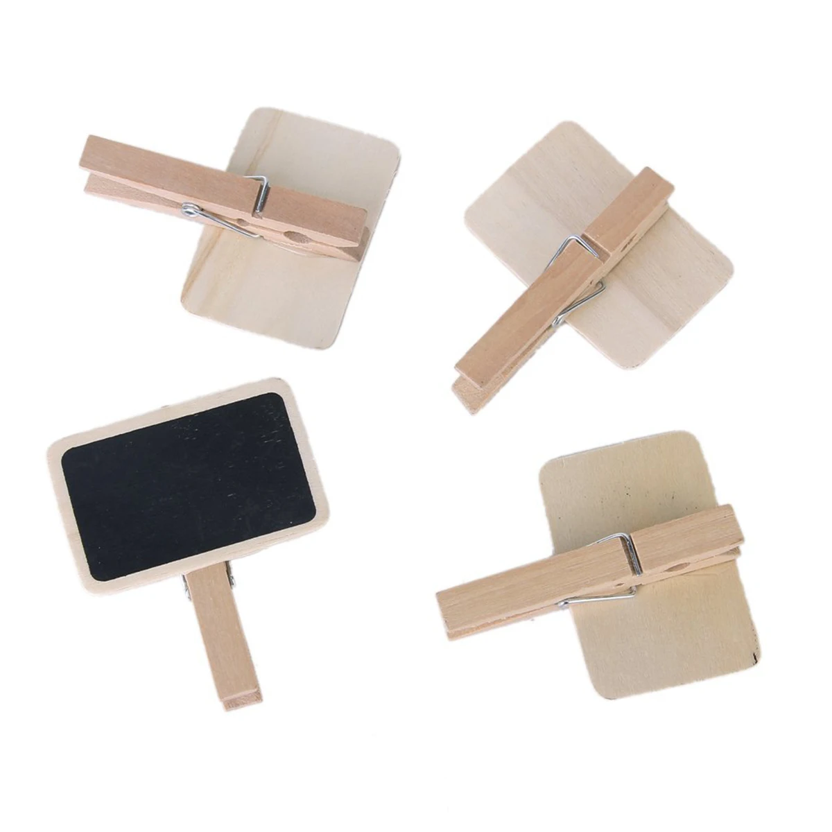 

10pcs Mini Blackboard With Clip Black 6X4Cm Rectangular Note Paper Holder For Decor Use Wooden Blackboard With Clip Peg Design