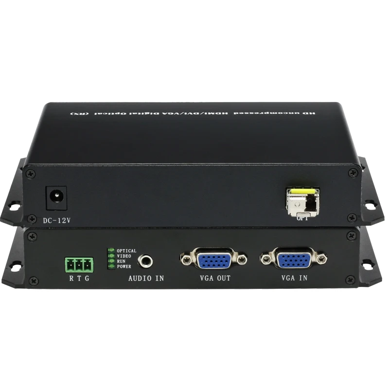 VGA Extender via One LC Single mode Fiber Optic Cable VGA fiber optic  Extender