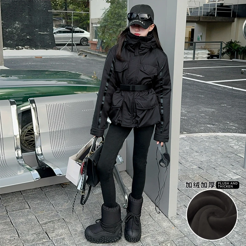 

Ветрозащитная водонепроницаемая бархатная хлопковая рабочая одежда для девочек-подростков, куртка для маленьких детей, пальто сафари, верхняя одежда 14, детское пальто, одежда