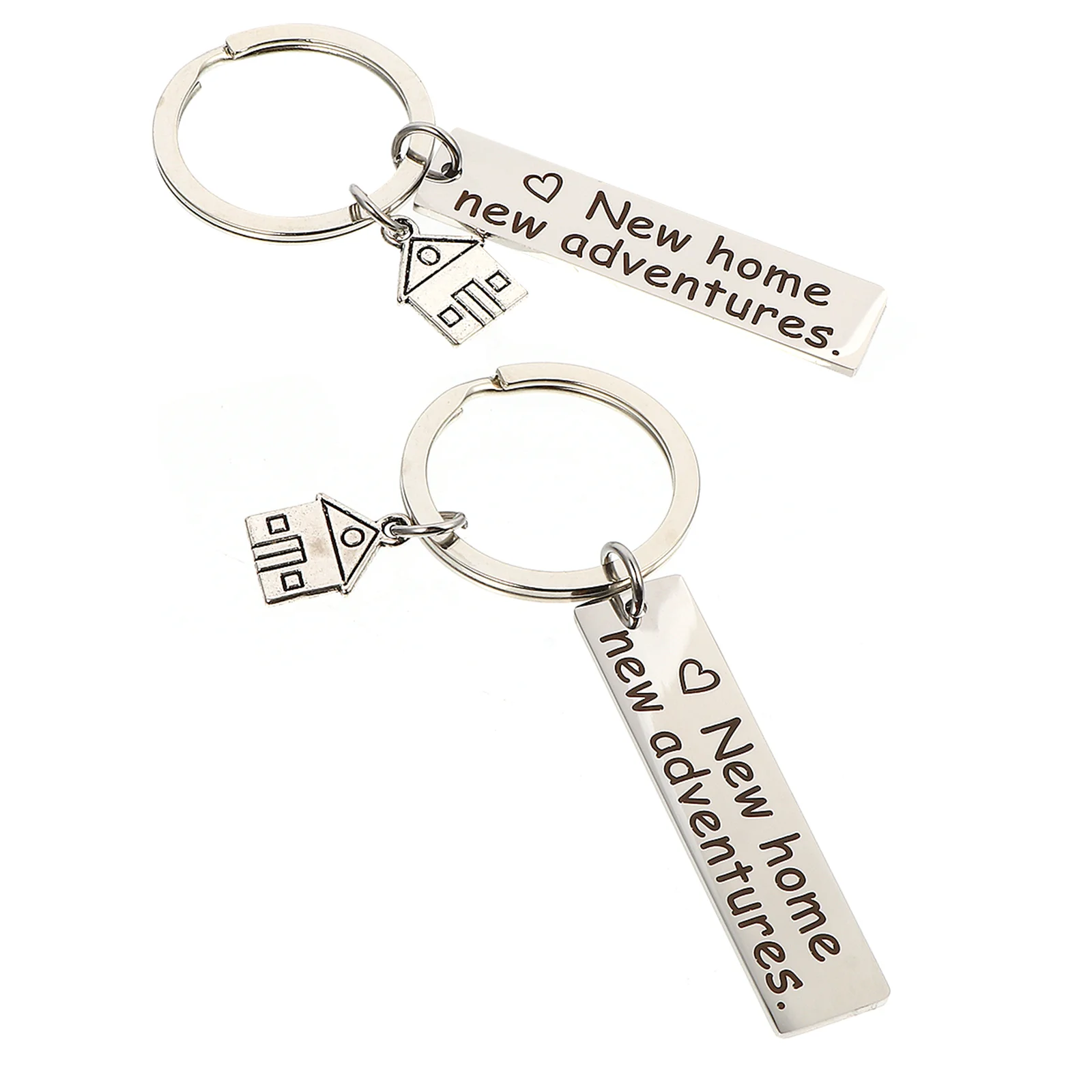 2 Pcs Housewarming Keychain Couples Gift Our First Home Ornaments Bag Pendant Household