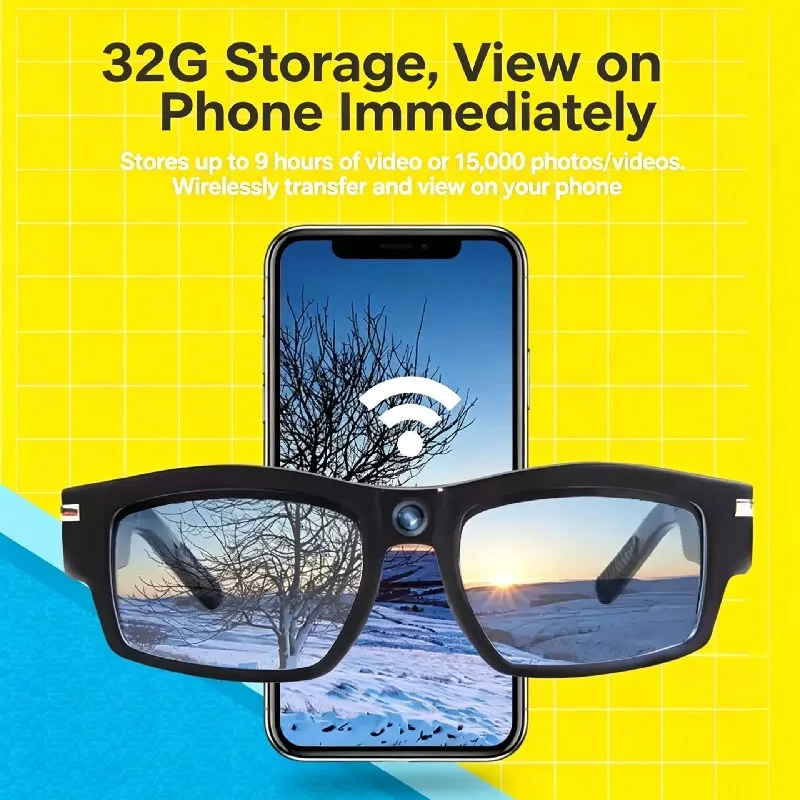 Portable AR Smart Glasses, Remote Live‑stream Real‑time Intercom Bluetooth Recording Wireless Headset, Non‑VR All‑in‑one Glasses