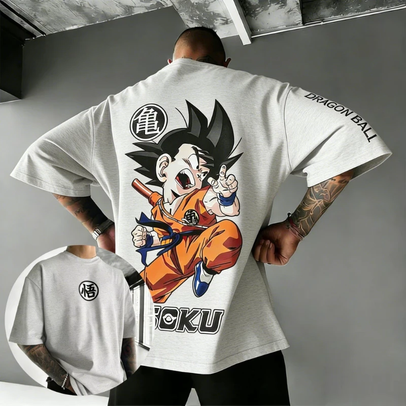 2026 Sommer Dragon Ball Retro Reine Baumwolle Fitness T-Shirt Herren Oversize Kurzarm Familien-Unisex Kinder Freizeithemd