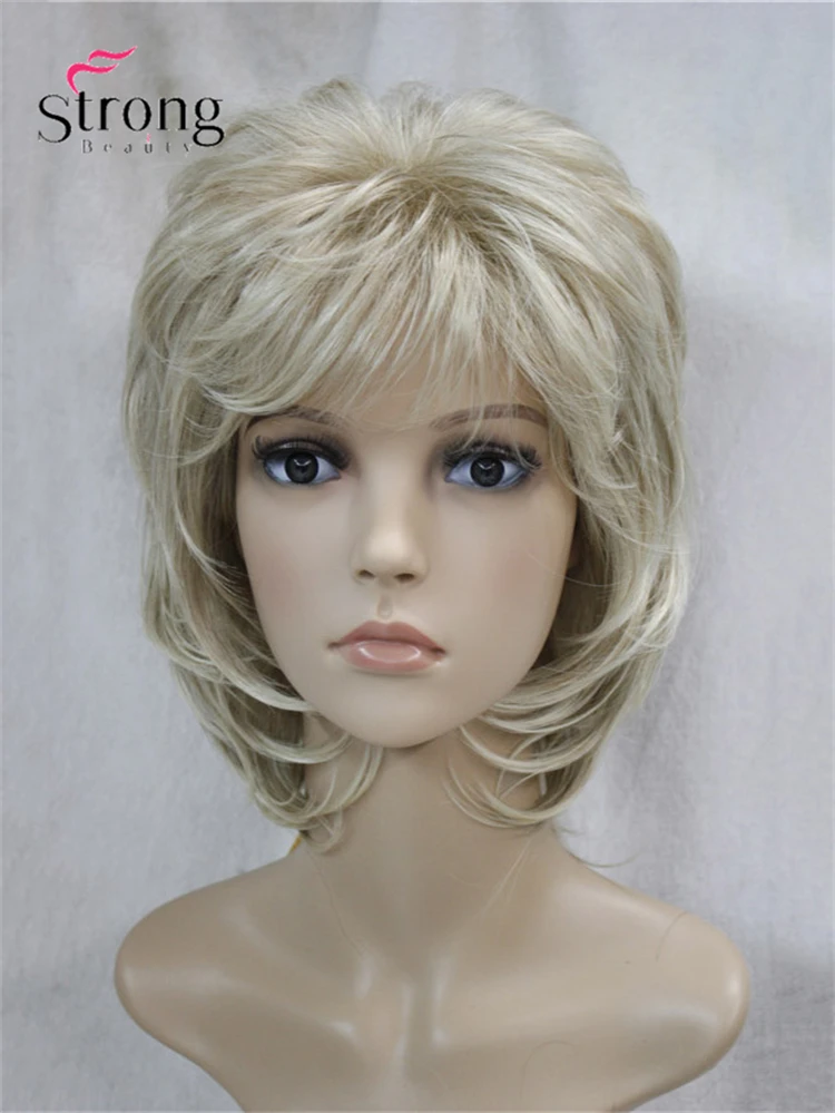 Short Soft Shaggy Layered Blonde Swept Bangs Full Synthetic Wig Natural Wave Women's Wigs COLOUR CHOICES