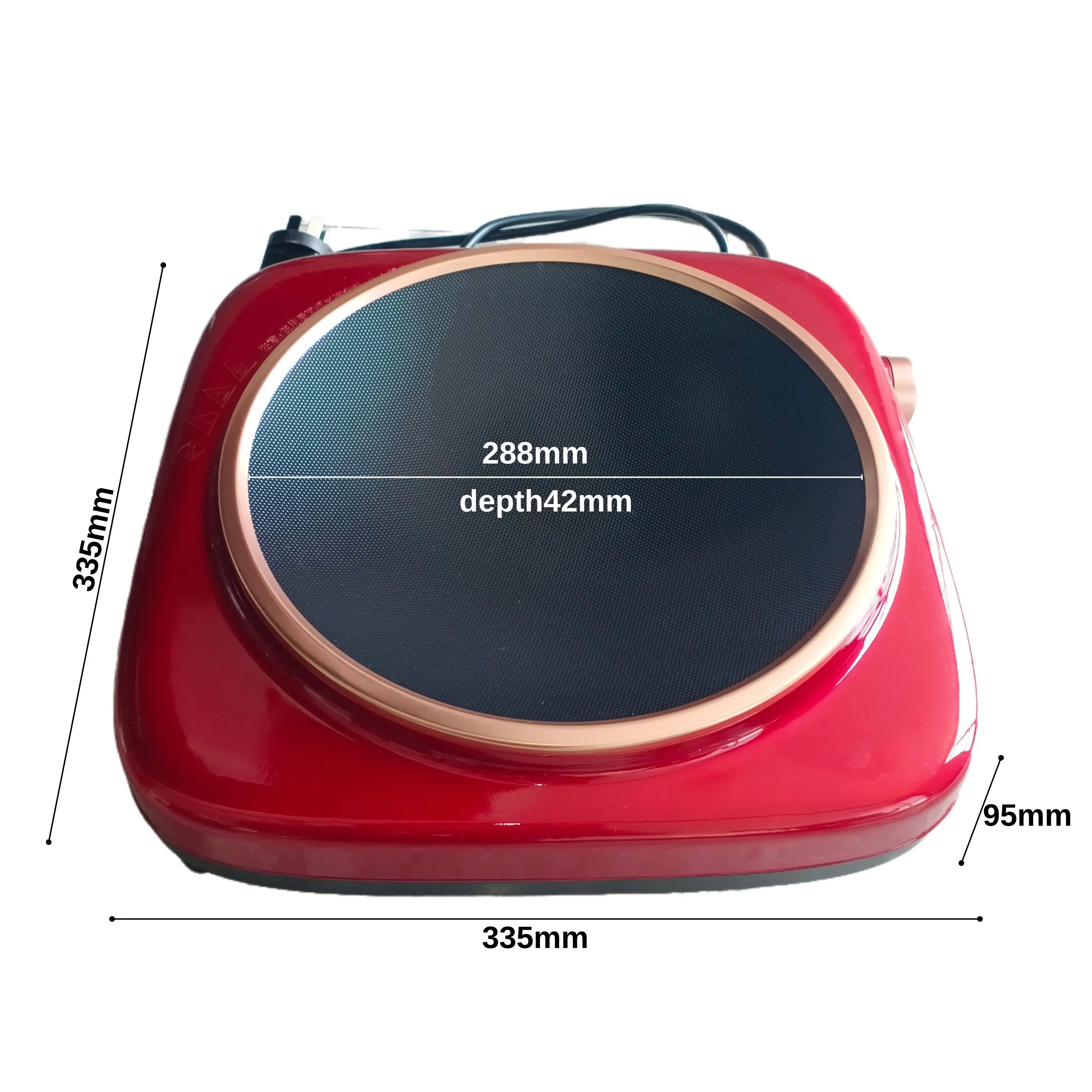 最新の赤い凹型IHクッキングヒーター 3500W 急速加熱 アジアン中華料理業務用厨房向け