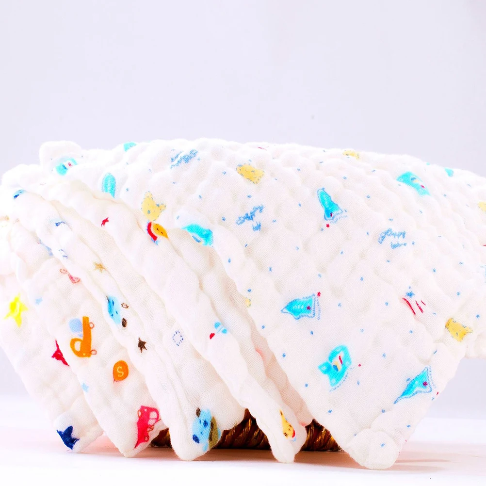 

4pcs Baby Feeding Towel Pure Cotton Gauze Nursing Towel 6 Layer Absorbent Face Cloth For Newborn Kids Lightweight
