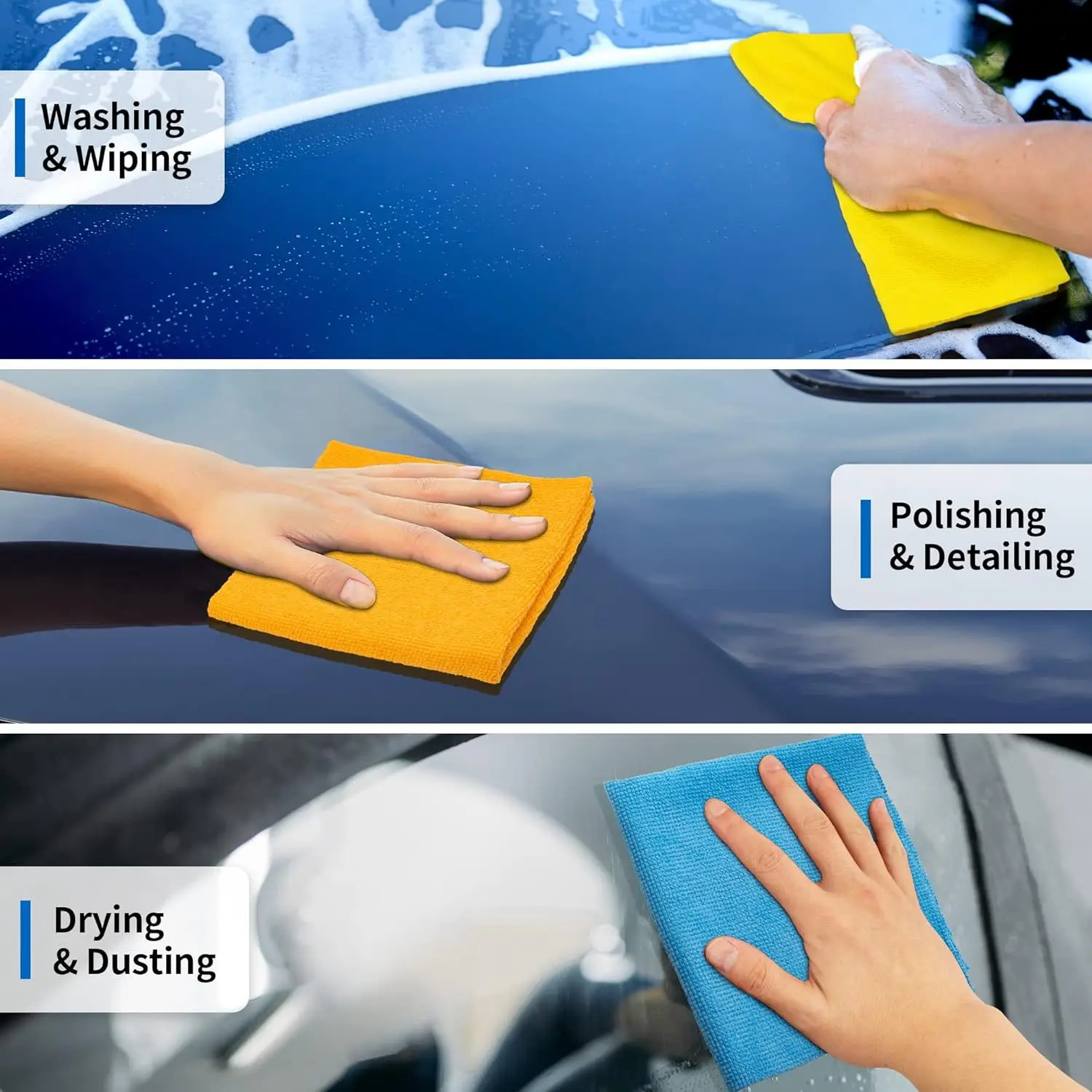 1pc 30*30cm Water Absorbent Towel Housewares Microfiber Cleaning Cloths for Cars Red Yellow Blue Towel Kitchen Dishwashing Cloth