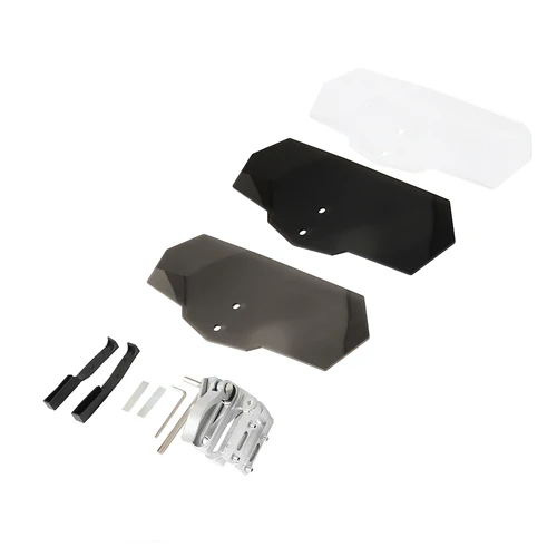 Imagen 2 del producto Parabrisas de motocicleta con flujo de aire ajustable, extensión de parabrisas, deflector de viento negro universal para BMW, Honda, Yamaha, Suzuki, Ducati