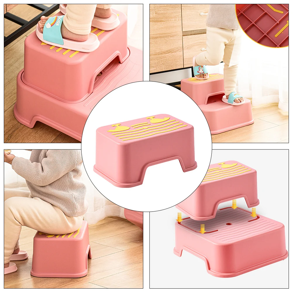 

1pc Premium Kids Non-slip Step Stool Durable Plastic Footstool for Bathroom Kitchen Toddler Training Foldable Children's Chair