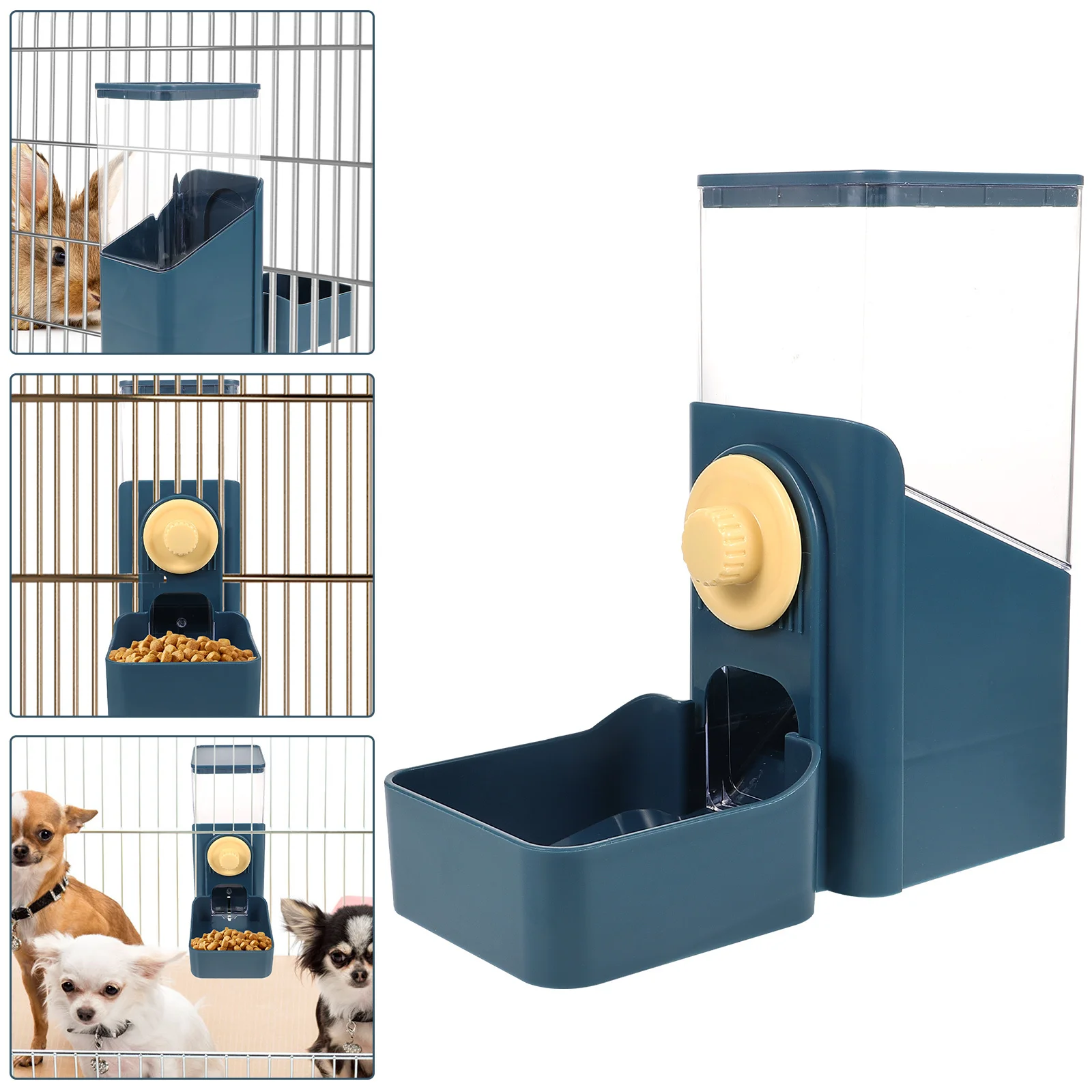 

Hanging Small Pet Feeder for Hamster Bunny Rat Reusable Food Container with Large Capacity Anti-Tip Dispenser Washable Pet