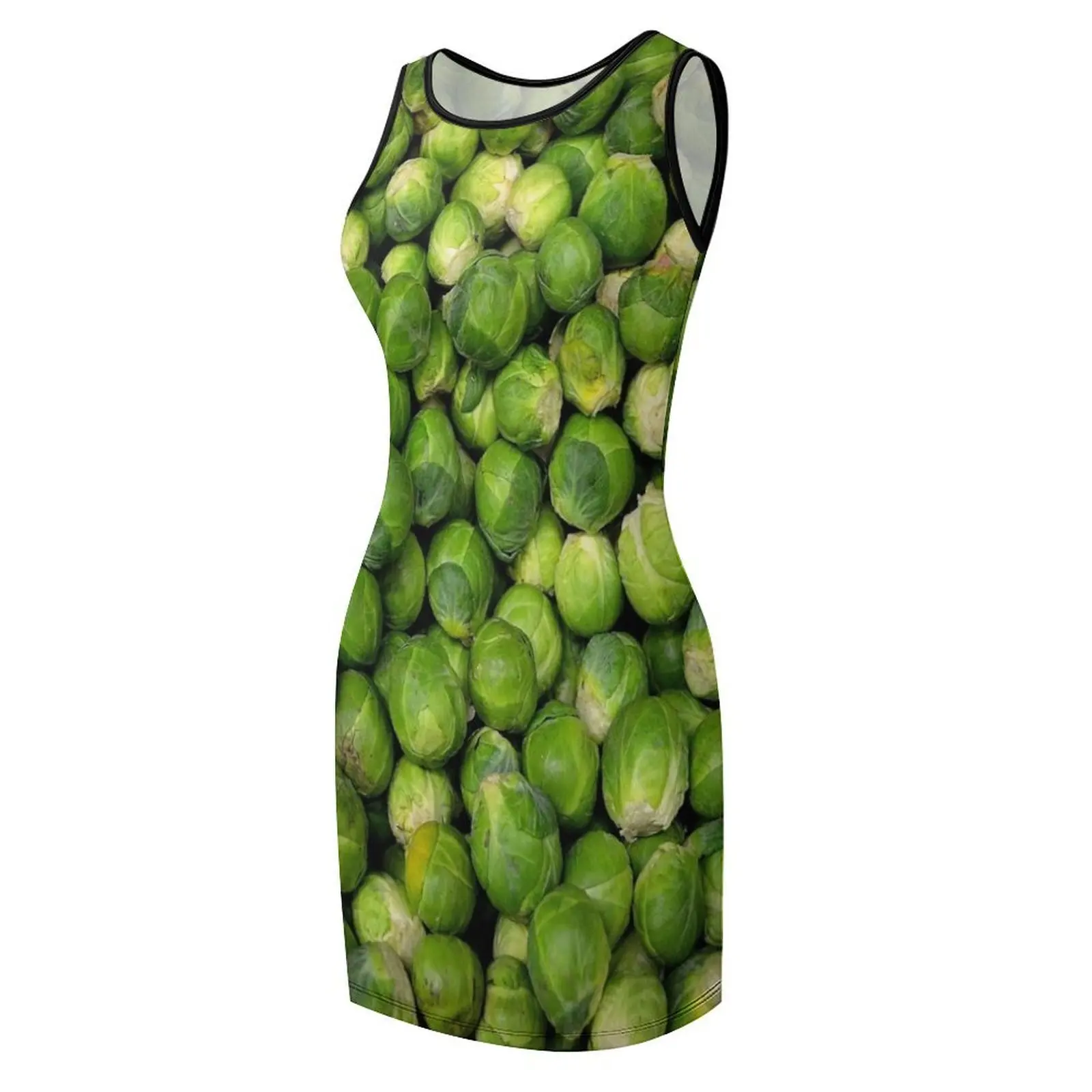 YUK! Bruxelles Sprouts - Robe au chou de Bruxelle Oui, mini-jupe et t-shirt sans manches, robes d'été pour femmes