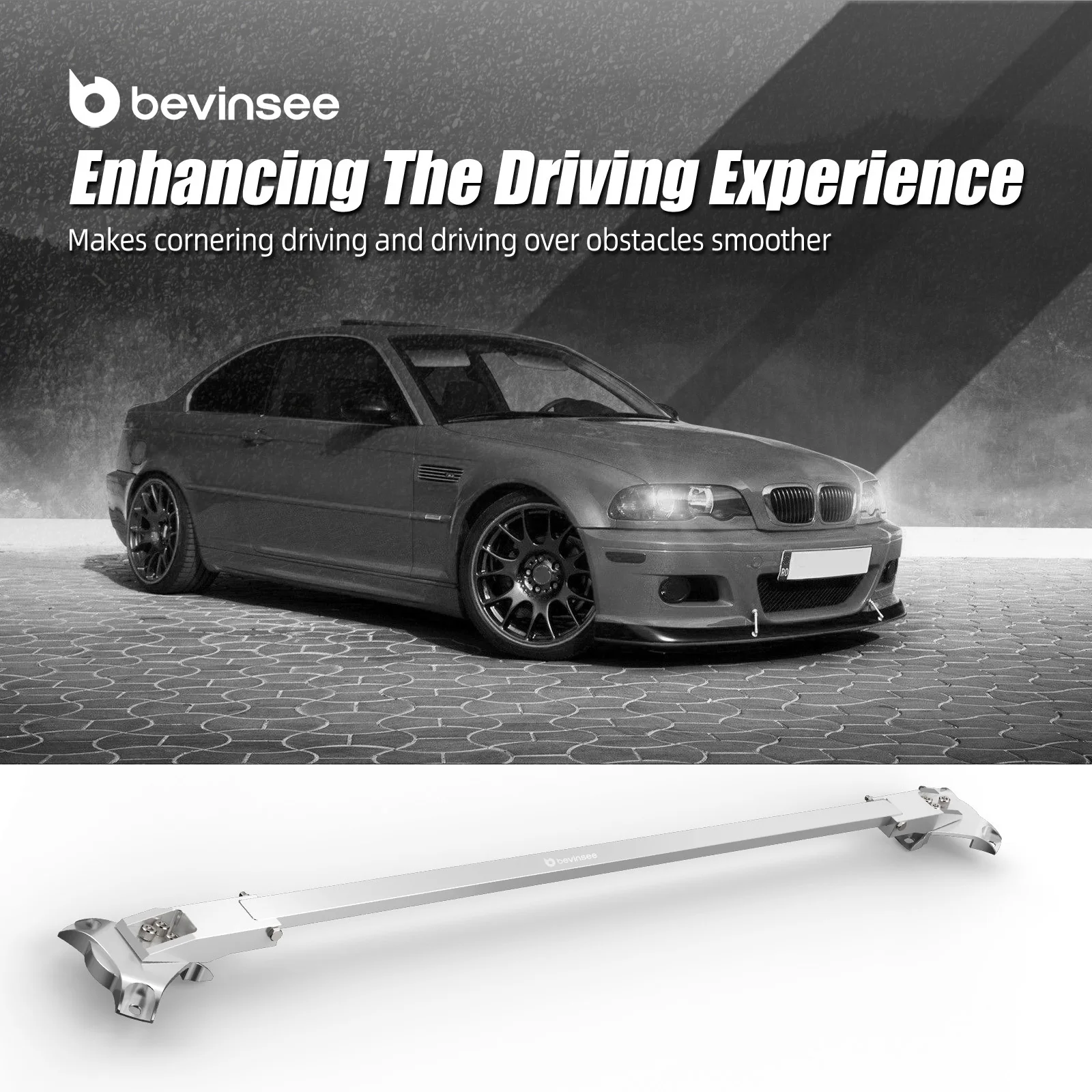 For E46 Front Strut Brace Bar Aluminum, for BMW E46 323i 323ci 325i 325ci 328i 328ci 330i 330ci 2002 2003 2004 2005 2006