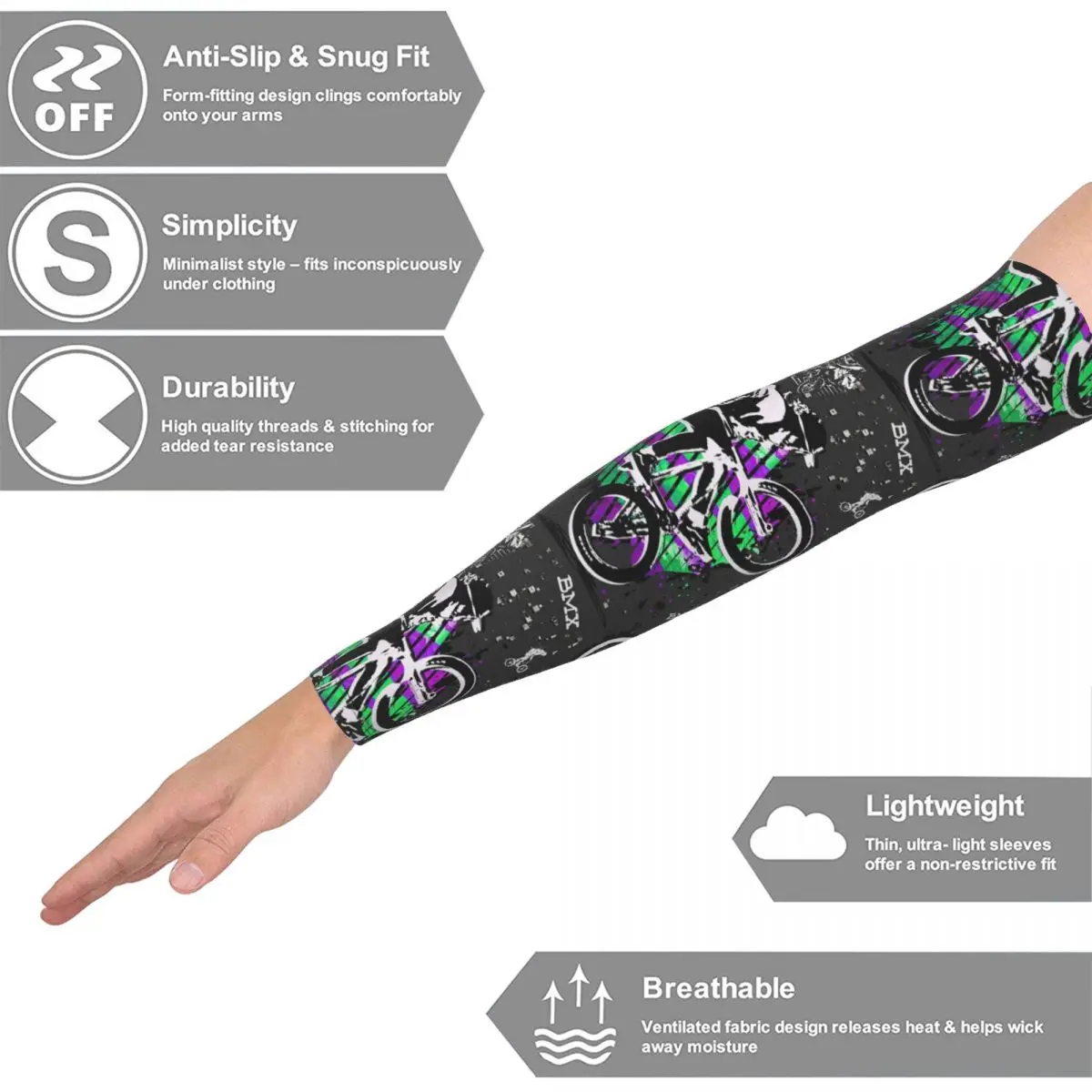 BMX 의류 BMX 프리스타일 야외 팔토시 자외선 차단 커버 여름 사이클링 타투 슬리브