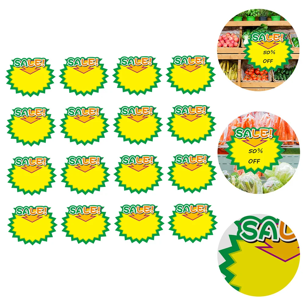 

50Pcs Price Tags Eye Catching Design for Sales Promotion Shop Market Fundraiser Carnival Retail Adhesive Stickers