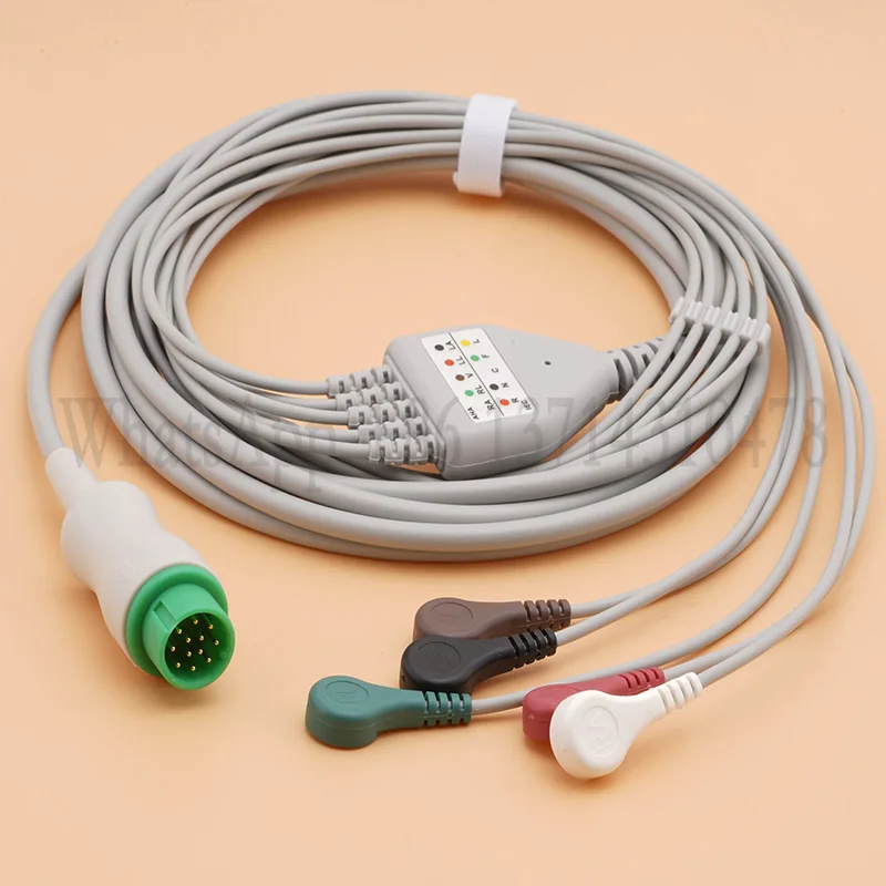 EKG-Kabel kompatibel mit Infinium Omni II III K Iik Express Cleo Patienten monitor Krankenhaus bett Ausrüstung Clip Druckknopf