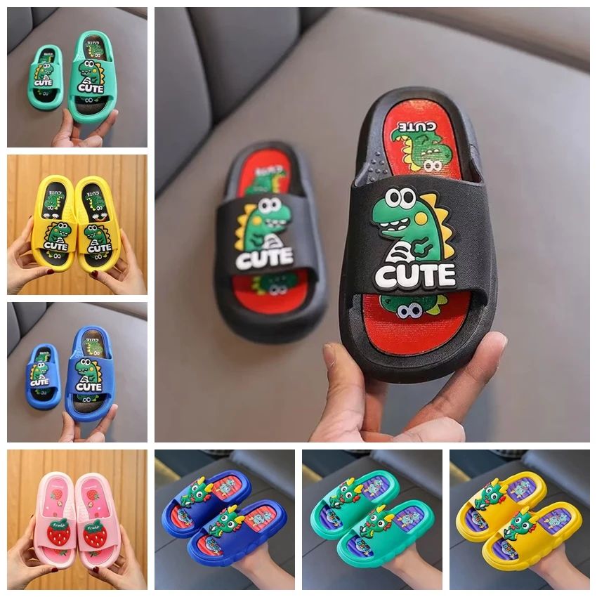 New Home Slippers Summer Children Cartoon Soft Shoes Boys Bathroom Girls Slippers Sandals Toddler Non Slip Beach Shoes Baby