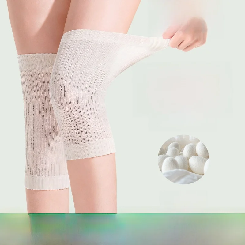 超薄型シルク膝パッド-男女兼用-保温保護-冬用特別膝ウォーマー-男性と女性用-家庭用-一般用途